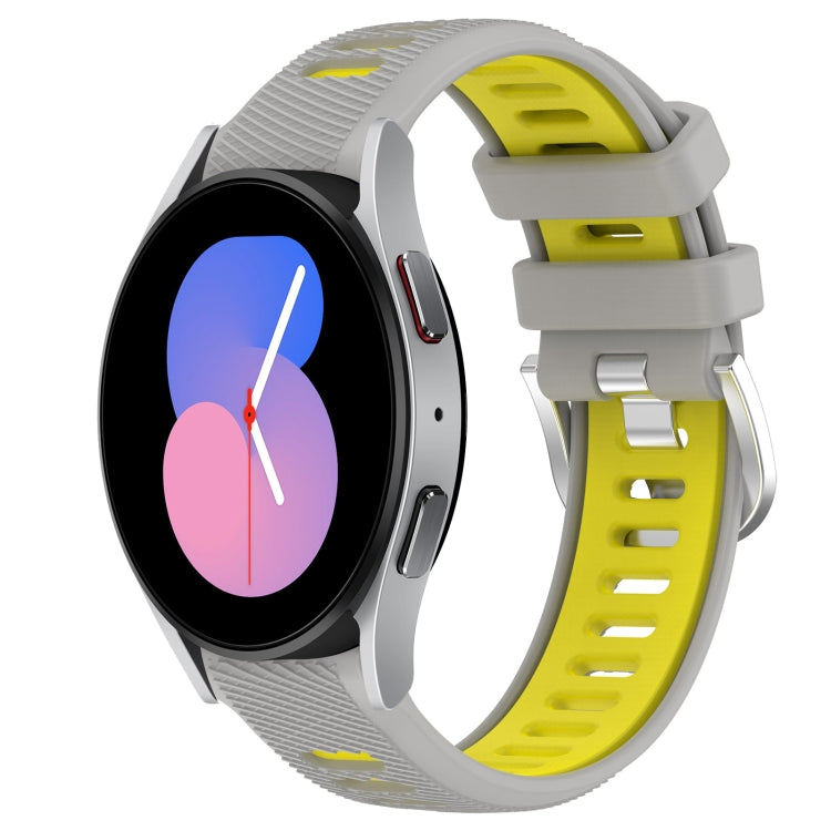 For Samsung Galaxy Watch5 40mm 20mm Sports Two-Color Steel Buckle Silicone Watch Band