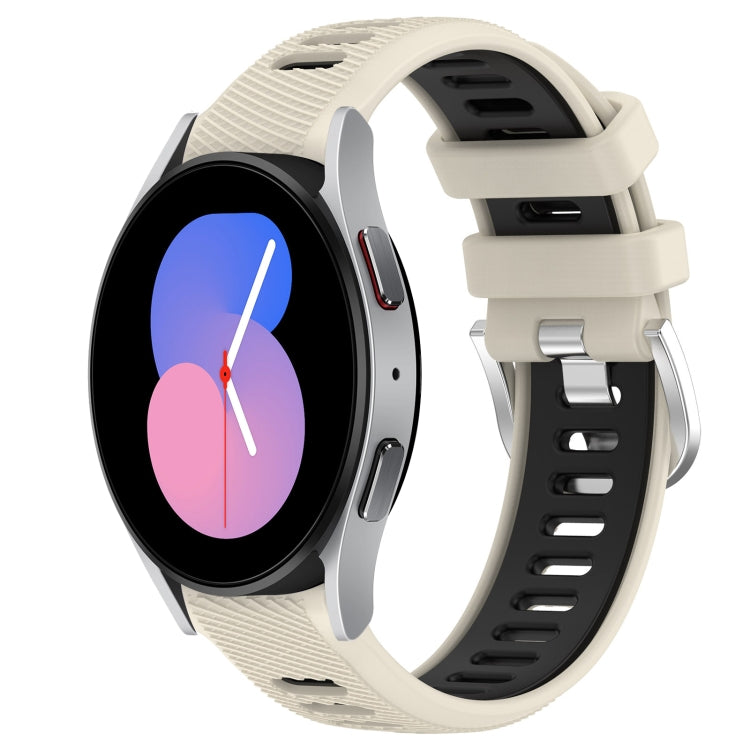 For Samsung Galaxy Watch5 40mm 20mm Sports Two-Color Steel Buckle Silicone Watch Band