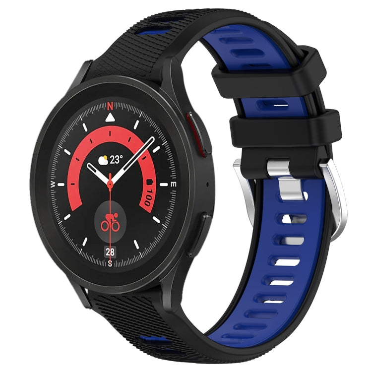 For Samsung Galaxy Watch5 Pro 45mm 20mm Sports Two-Color Steel Buckle Silicone Watch Band