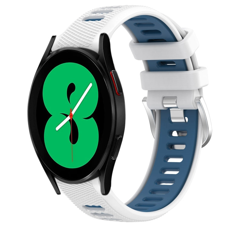 For Samsung Galaxy Watch4 44mm 20mm Sports Two-Color Steel Buckle Silicone Watch Band