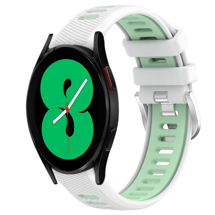 For Samsung Galaxy Watch4 44mm 20mm Sports Two-Color Steel Buckle Silicone Watch Band