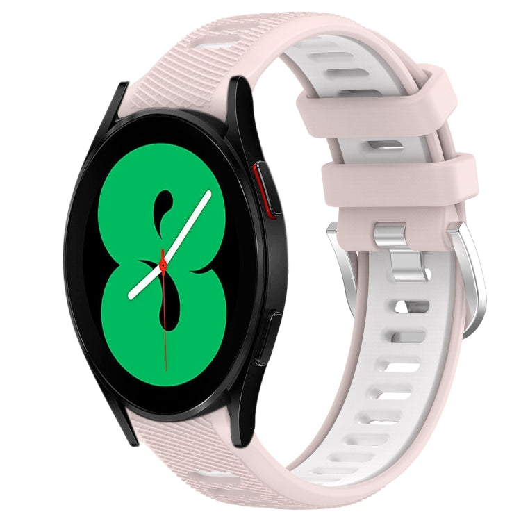 For Samsung Galaxy Watch4 44mm 20mm Sports Two-Color Steel Buckle Silicone Watch Band