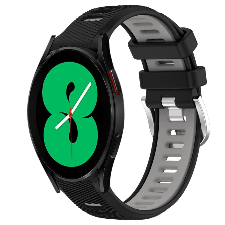 For Samsung Galaxy Watch4 44mm 20mm Sports Two-Color Steel Buckle Silicone Watch Band