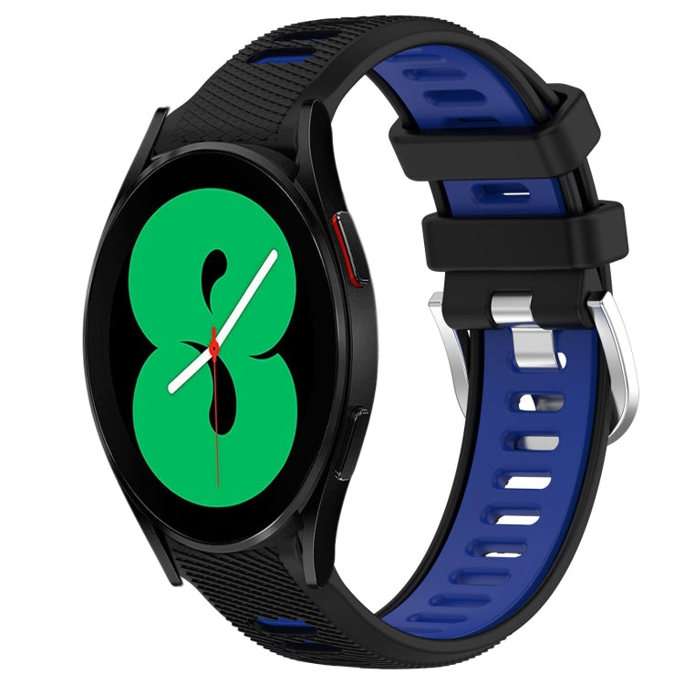 For Samsung Galaxy Watch4 44mm 20mm Sports Two-Color Steel Buckle Silicone Watch Band