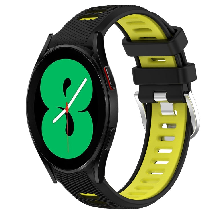 For Samsung Galaxy Watch4 44mm 20mm Sports Two-Color Steel Buckle Silicone Watch Band