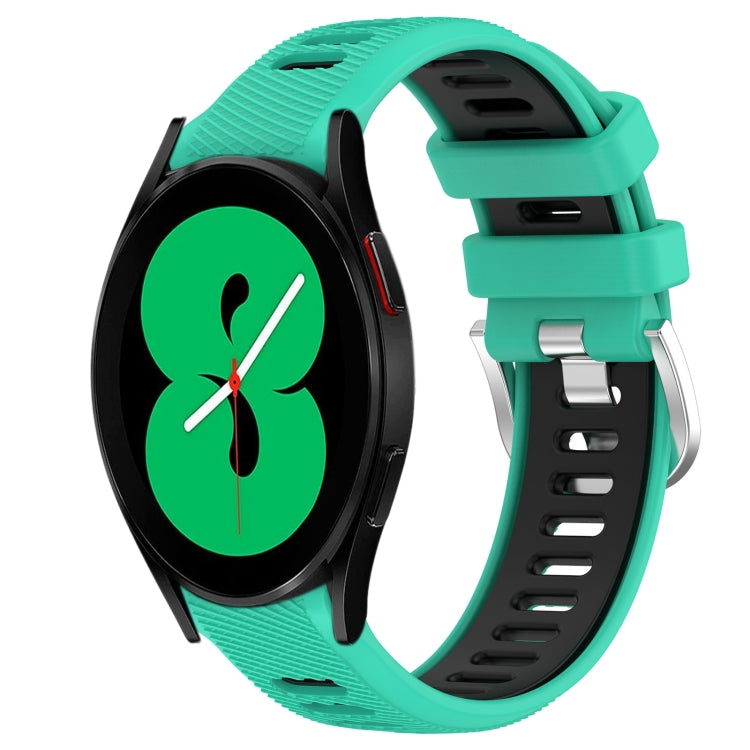For Samsung Galaxy Watch4 44mm 20mm Sports Two-Color Steel Buckle Silicone Watch Band