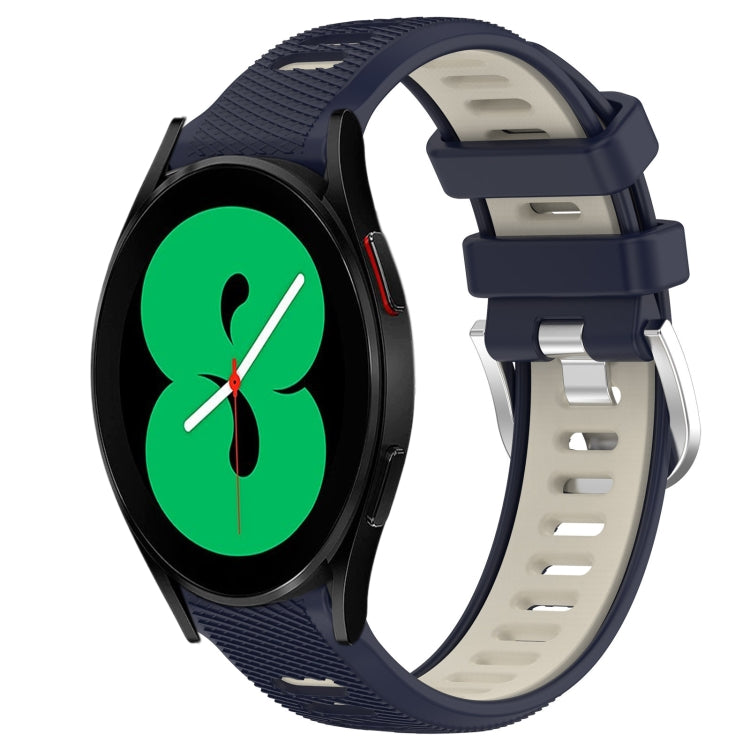 For Samsung Galaxy Watch4 44mm 20mm Sports Two-Color Steel Buckle Silicone Watch Band