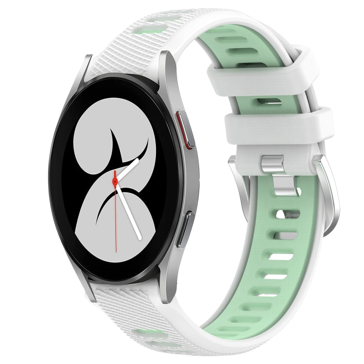 For Samsung Galaxy Watch4 40mm 20mm Sports Two-Color Steel Buckle Silicone Watch Band