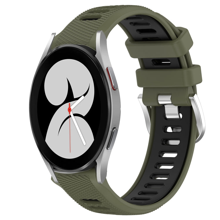For Samsung Galaxy Watch4 40mm 20mm Sports Two-Color Steel Buckle Silicone Watch Band