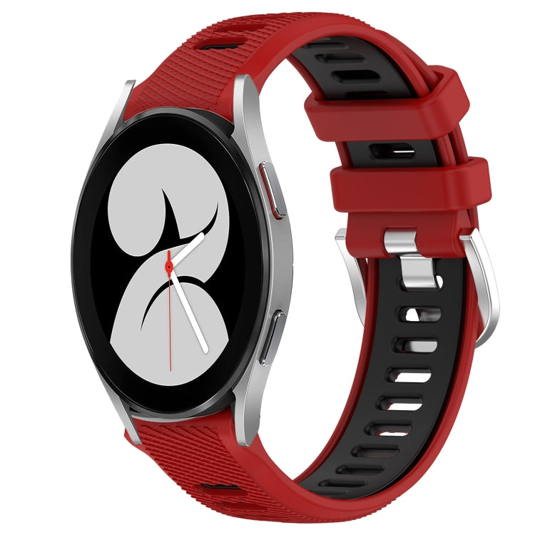 For Samsung Galaxy Watch4 40mm 20mm Sports Two-Color Steel Buckle Silicone Watch Band