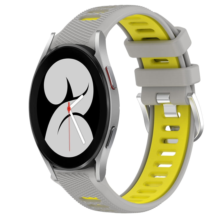 For Samsung Galaxy Watch4 40mm 20mm Sports Two-Color Steel Buckle Silicone Watch Band