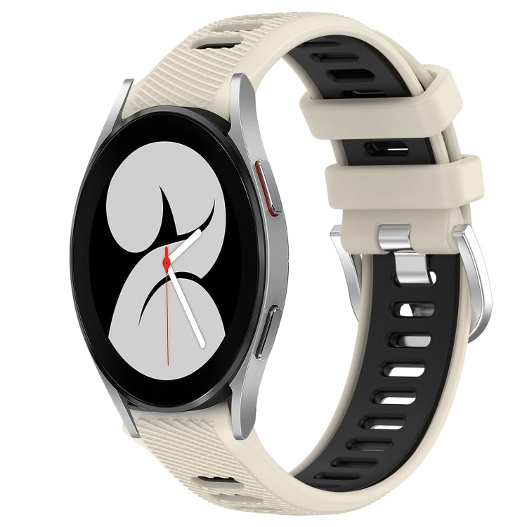 For Samsung Galaxy Watch4 40mm 20mm Sports Two-Color Steel Buckle Silicone Watch Band
