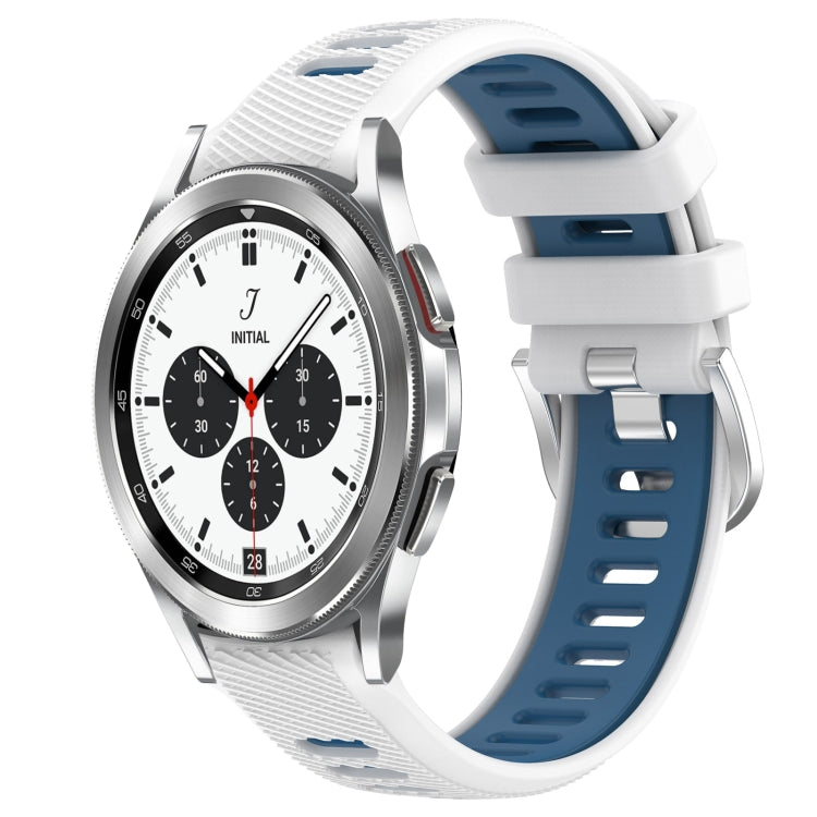 For Samsung  Galaxy Watch4 Classic 42mm 20mm Sports Two-Color Steel Buckle Silicone Watch Band