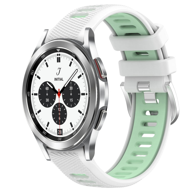 For Samsung  Galaxy Watch4 Classic 42mm 20mm Sports Two-Color Steel Buckle Silicone Watch Band