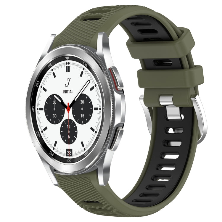 For Samsung  Galaxy Watch4 Classic 42mm 20mm Sports Two-Color Steel Buckle Silicone Watch Band
