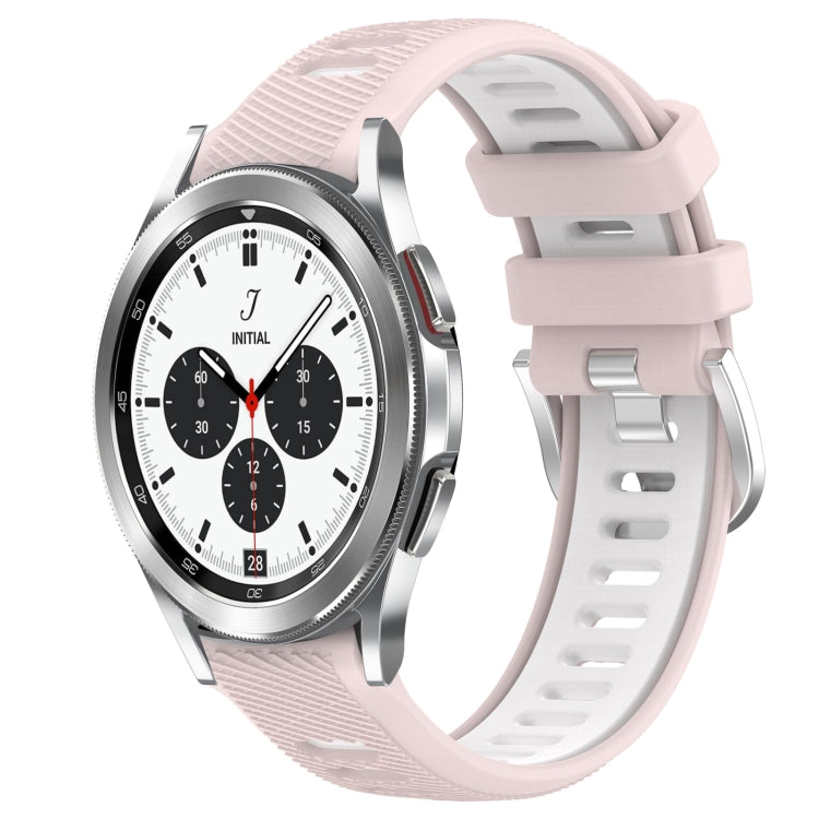 For Samsung  Galaxy Watch4 Classic 42mm 20mm Sports Two-Color Steel Buckle Silicone Watch Band