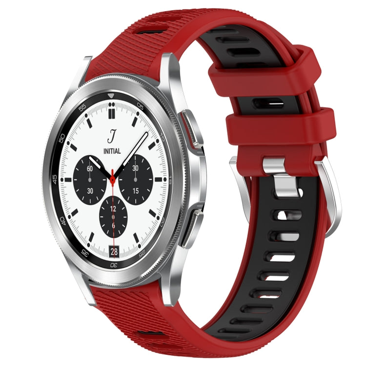 For Samsung  Galaxy Watch4 Classic 42mm 20mm Sports Two-Color Steel Buckle Silicone Watch Band