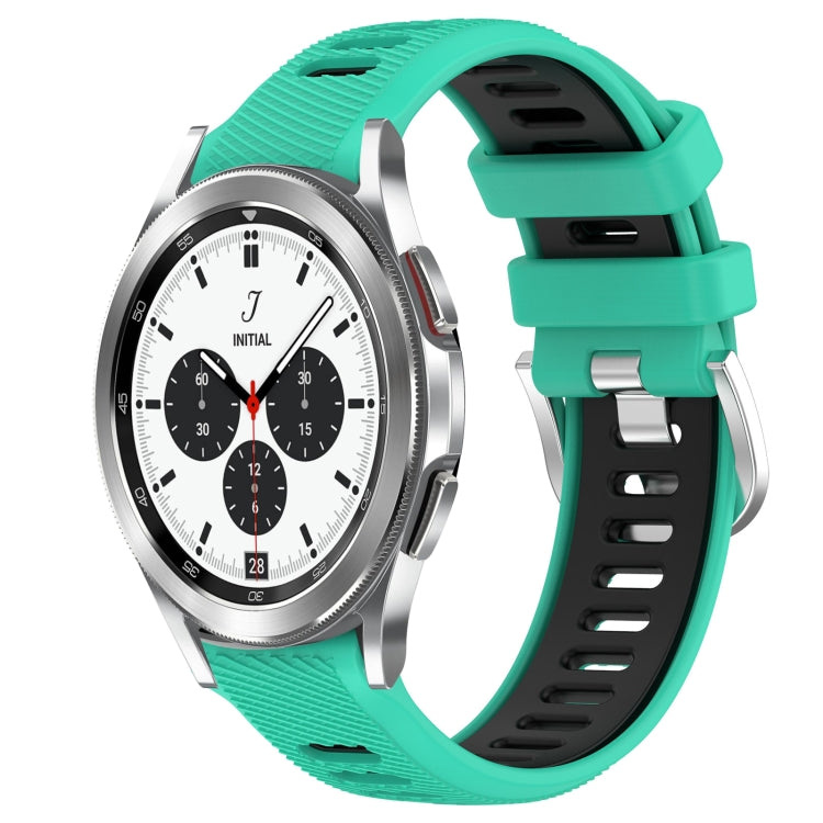 For Samsung  Galaxy Watch4 Classic 42mm 20mm Sports Two-Color Steel Buckle Silicone Watch Band