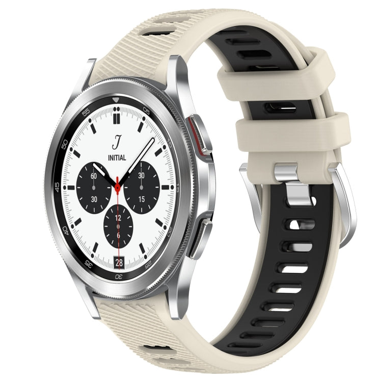 For Samsung  Galaxy Watch4 Classic 42mm 20mm Sports Two-Color Steel Buckle Silicone Watch Band