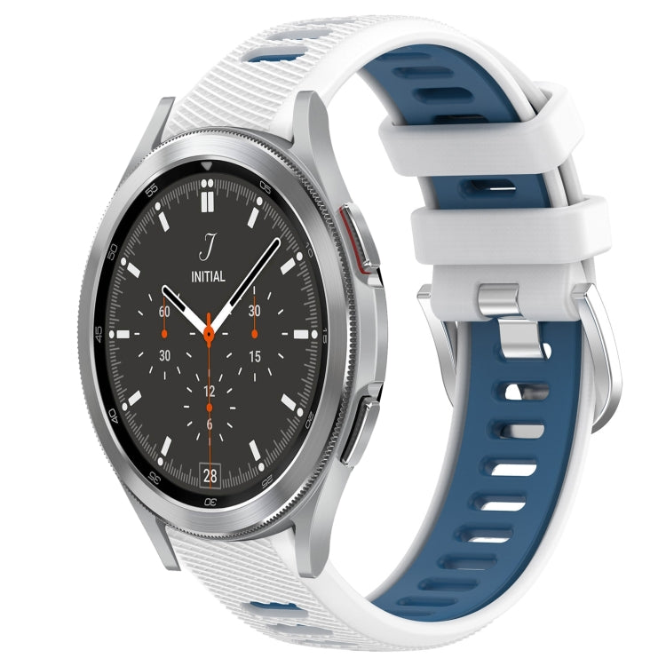 For Samsung  Galaxy Watch4 Classic 46mm 20mm Sports Two-Color Steel Buckle Silicone Watch Band