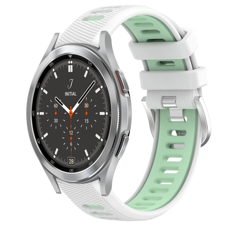 For Samsung  Galaxy Watch4 Classic 46mm 20mm Sports Two-Color Steel Buckle Silicone Watch Band