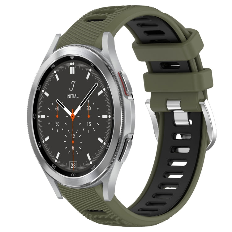 For Samsung  Galaxy Watch4 Classic 46mm 20mm Sports Two-Color Steel Buckle Silicone Watch Band