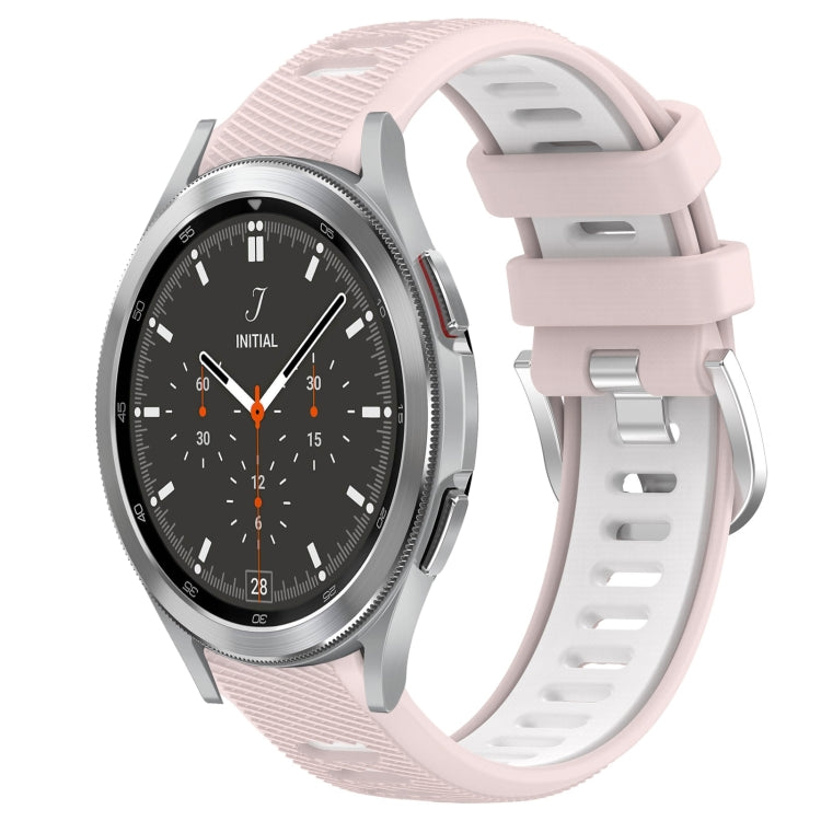 For Samsung  Galaxy Watch4 Classic 46mm 20mm Sports Two-Color Steel Buckle Silicone Watch Band