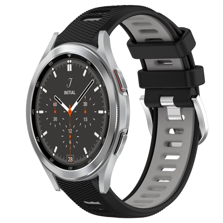 For Samsung  Galaxy Watch4 Classic 46mm 20mm Sports Two-Color Steel Buckle Silicone Watch Band