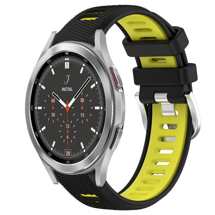 For Samsung  Galaxy Watch4 Classic 46mm 20mm Sports Two-Color Steel Buckle Silicone Watch Band