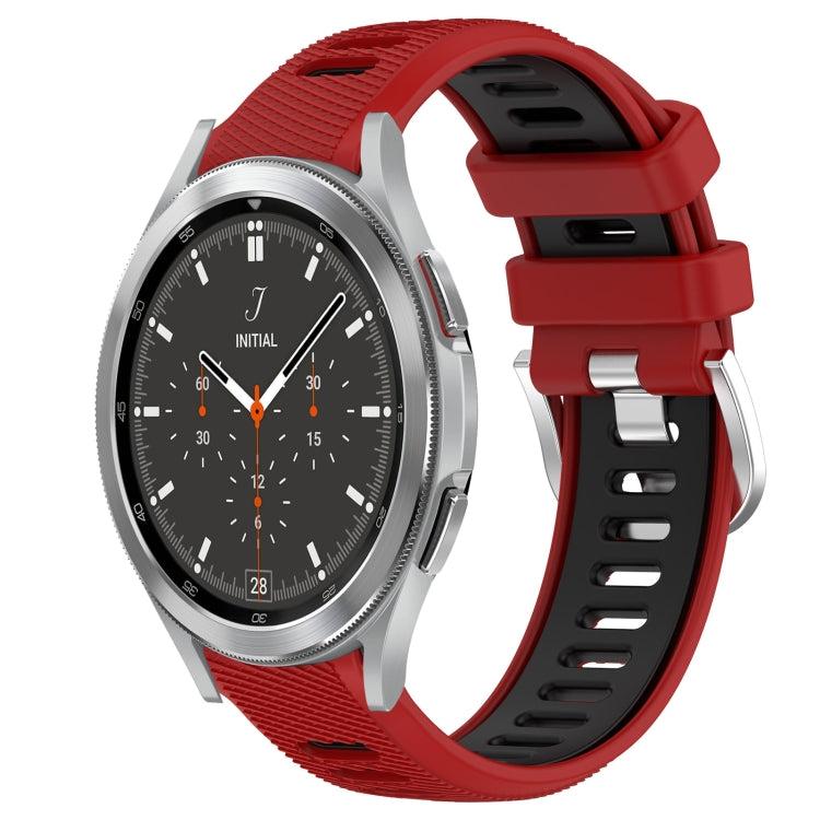 For Samsung  Galaxy Watch4 Classic 46mm 20mm Sports Two-Color Steel Buckle Silicone Watch Band