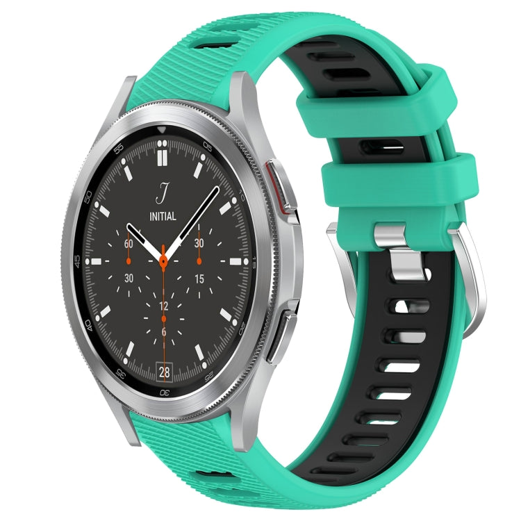 For Samsung  Galaxy Watch4 Classic 46mm 20mm Sports Two-Color Steel Buckle Silicone Watch Band