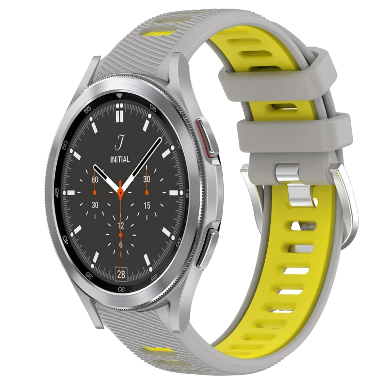 For Samsung  Galaxy Watch4 Classic 46mm 20mm Sports Two-Color Steel Buckle Silicone Watch Band