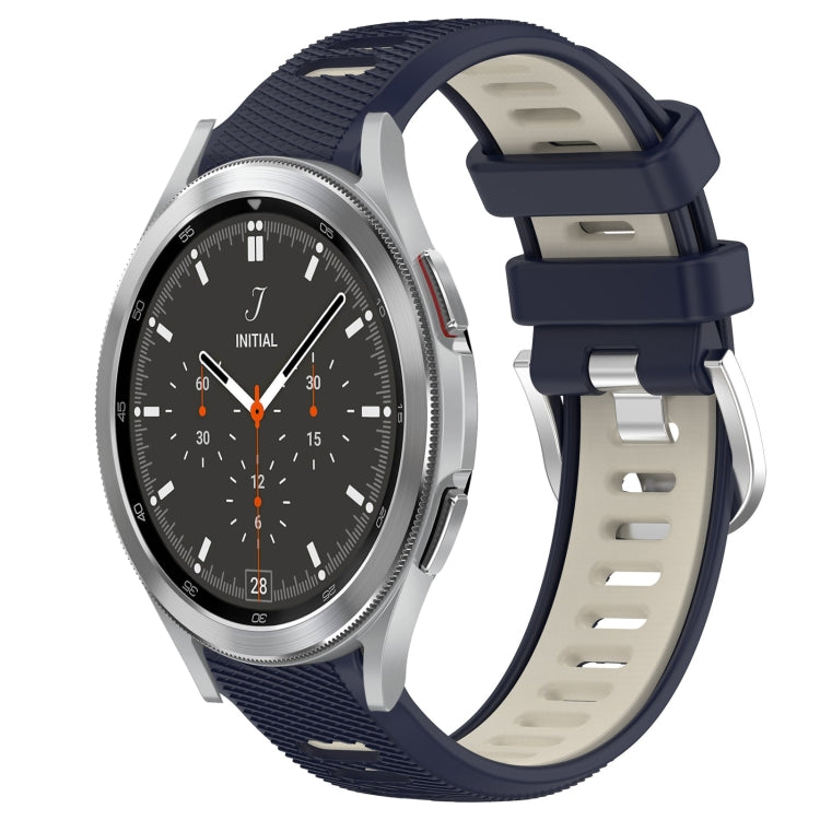 For Samsung  Galaxy Watch4 Classic 46mm 20mm Sports Two-Color Steel Buckle Silicone Watch Band