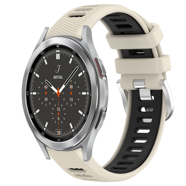 For Samsung  Galaxy Watch4 Classic 46mm 20mm Sports Two-Color Steel Buckle Silicone Watch Band