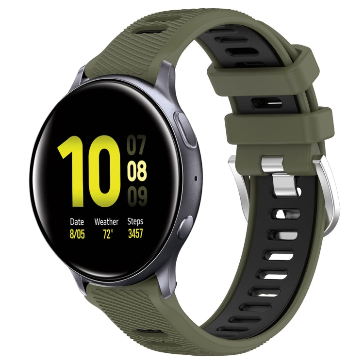 For Samsung Galaxy Watch Active2 40mm 20mm Sports Two-Color Steel Buckle Silicone Watch Band