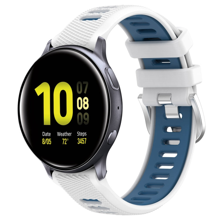 For Samsung Galaxy Watch Active2 44mm 20mm Sports Two-Color Steel Buckle Silicone Watch Band