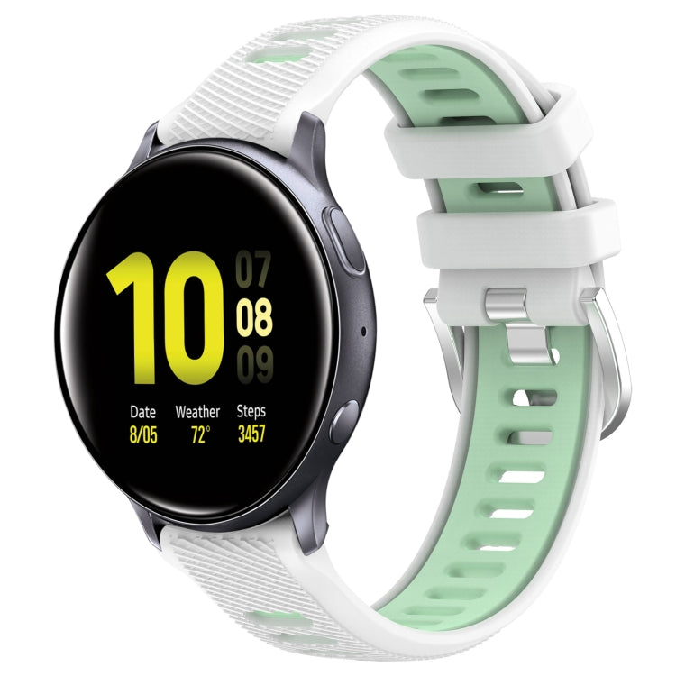 For Samsung Galaxy Watch Active2 44mm 20mm Sports Two-Color Steel Buckle Silicone Watch Band
