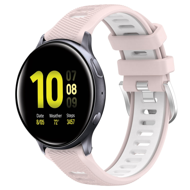 For Samsung Galaxy Watch Active2 44mm 20mm Sports Two-Color Steel Buckle Silicone Watch Band