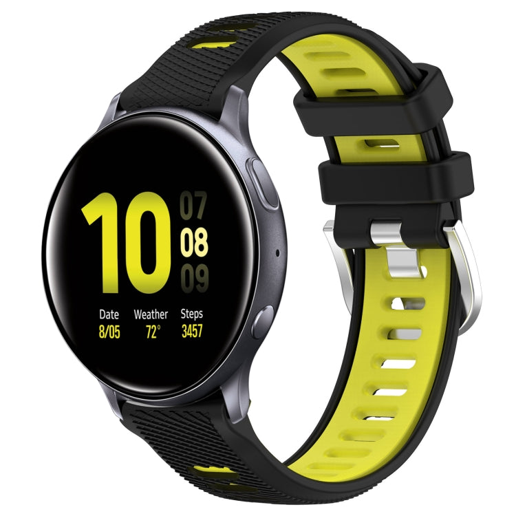For Samsung Galaxy Watch Active2 44mm 20mm Sports Two-Color Steel Buckle Silicone Watch Band