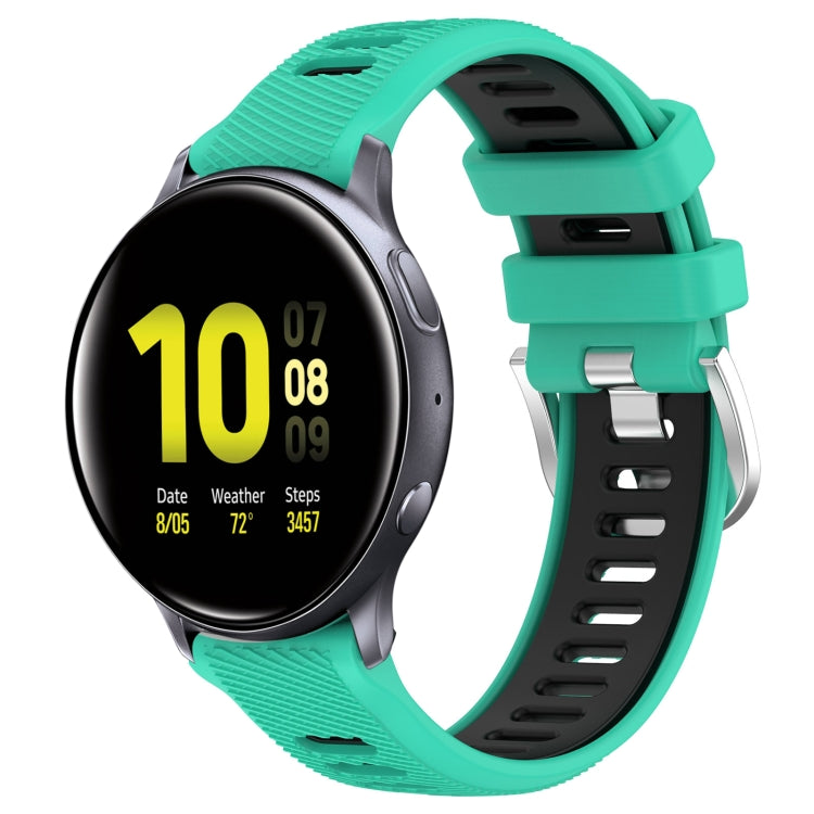 For Samsung Galaxy Watch Active2 44mm 20mm Sports Two-Color Steel Buckle Silicone Watch Band
