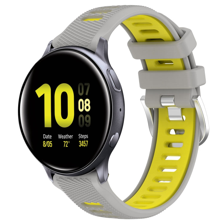 For Samsung Galaxy Watch Active2 44mm 20mm Sports Two-Color Steel Buckle Silicone Watch Band