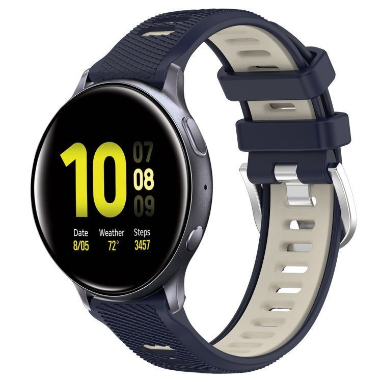 For Samsung Galaxy Watch Active2 44mm 20mm Sports Two-Color Steel Buckle Silicone Watch Band