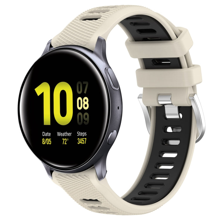 For Samsung Galaxy Watch Active2 44mm 20mm Sports Two-Color Steel Buckle Silicone Watch Band