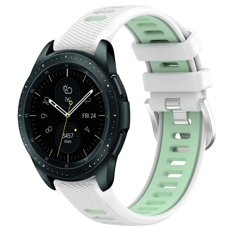 For Samsung Galaxy Watch 42mm 20mm Sports Two-Color Steel Buckle Silicone Watch Band