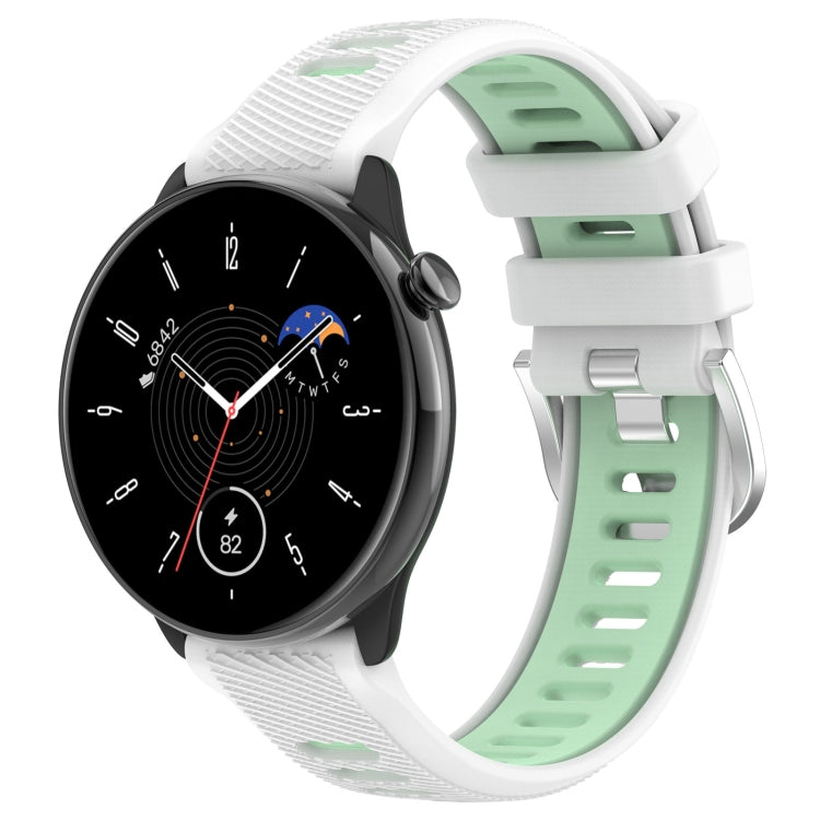 For Samsung Galaxy Watch 6 Classic 43mm 20mm Sports Two-Color Steel Buckle Silicone Watch Band
