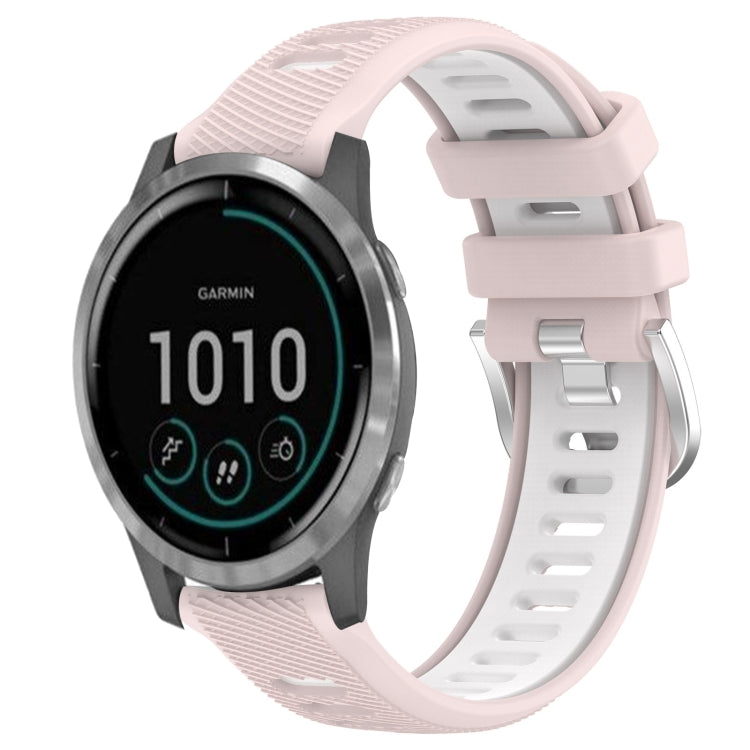 For Garmin Vivoactive4 22mm Sports Two-Color Steel Buckle Silicone Watch Band