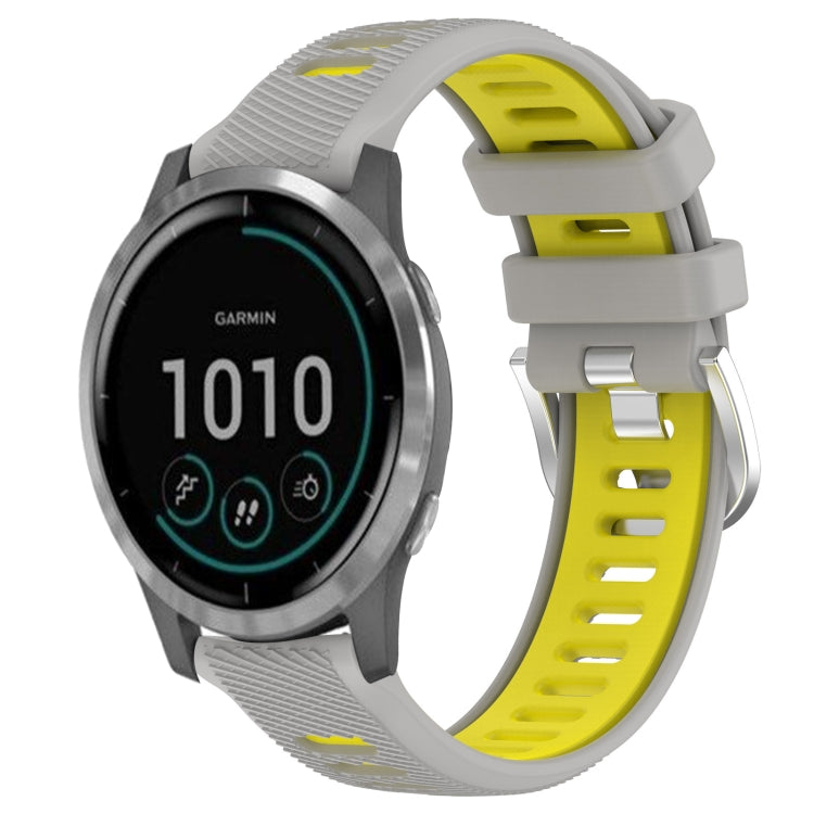 For Garmin Vivoactive4 22mm Sports Two-Color Steel Buckle Silicone Watch Band