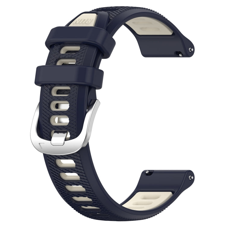 For Garmin Vivoactive4 22mm Sports Two-Color Steel Buckle Silicone Watch Band