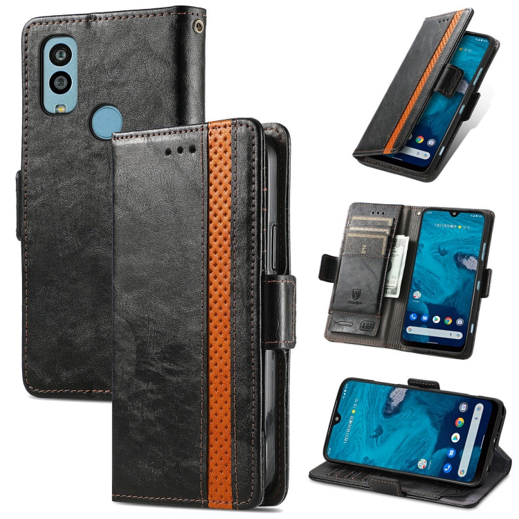 For Kyocera Android One S10 CaseNeo Splicing Dual Magnetic Buckle Leather Phone Case