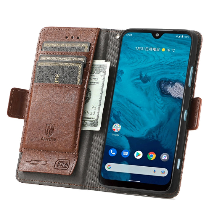 For Kyocera Android One S10 CaseNeo Splicing Dual Magnetic Buckle Leather Phone Case